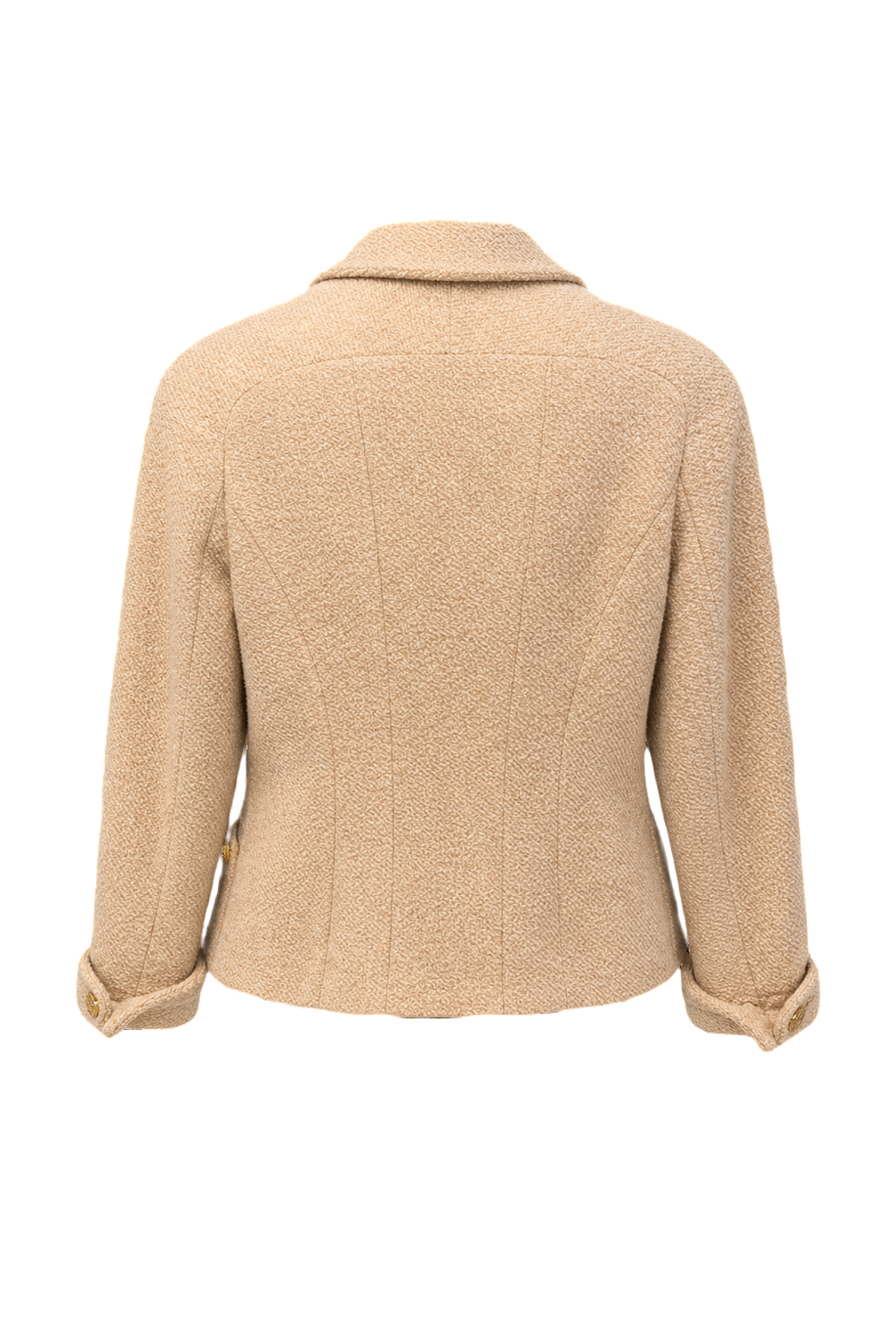 1980s Cream Wool Blend Blazer - Back View
