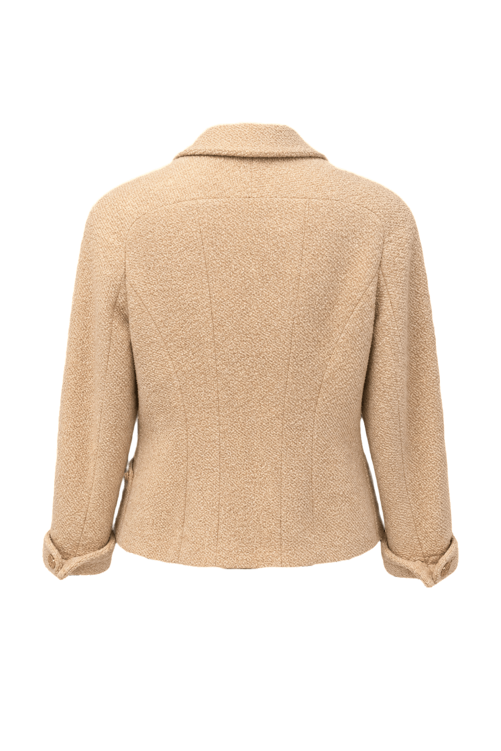 1980s Cream Wool Blend Blazer - Back View
