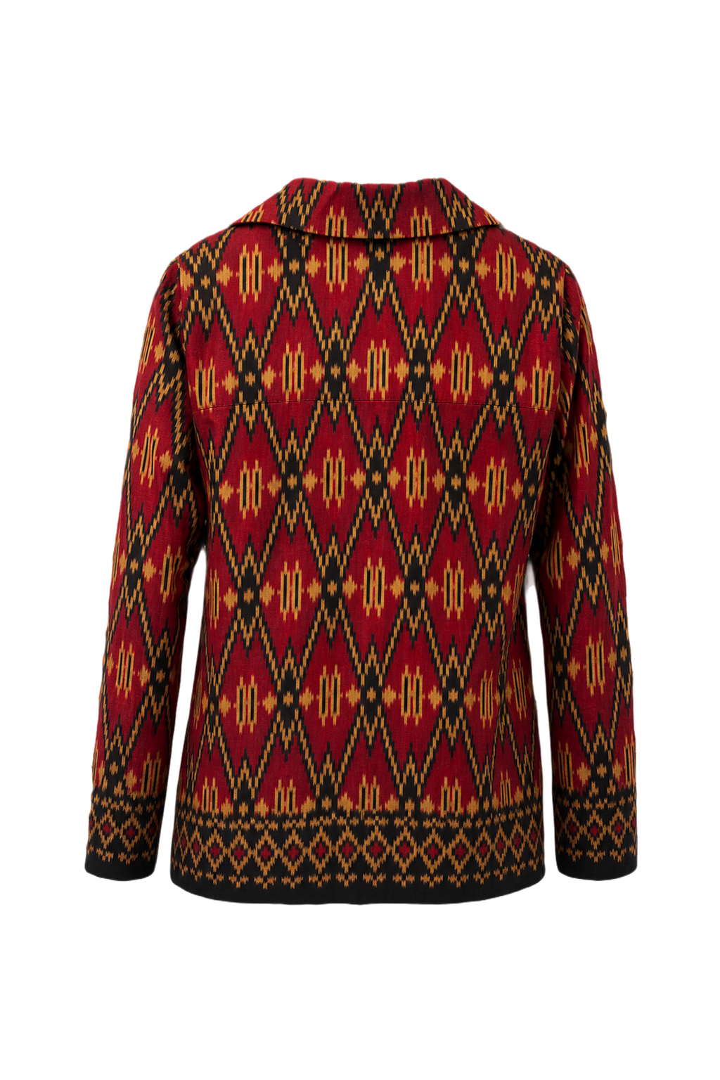 1980s Red Cotton Blouse - Back View