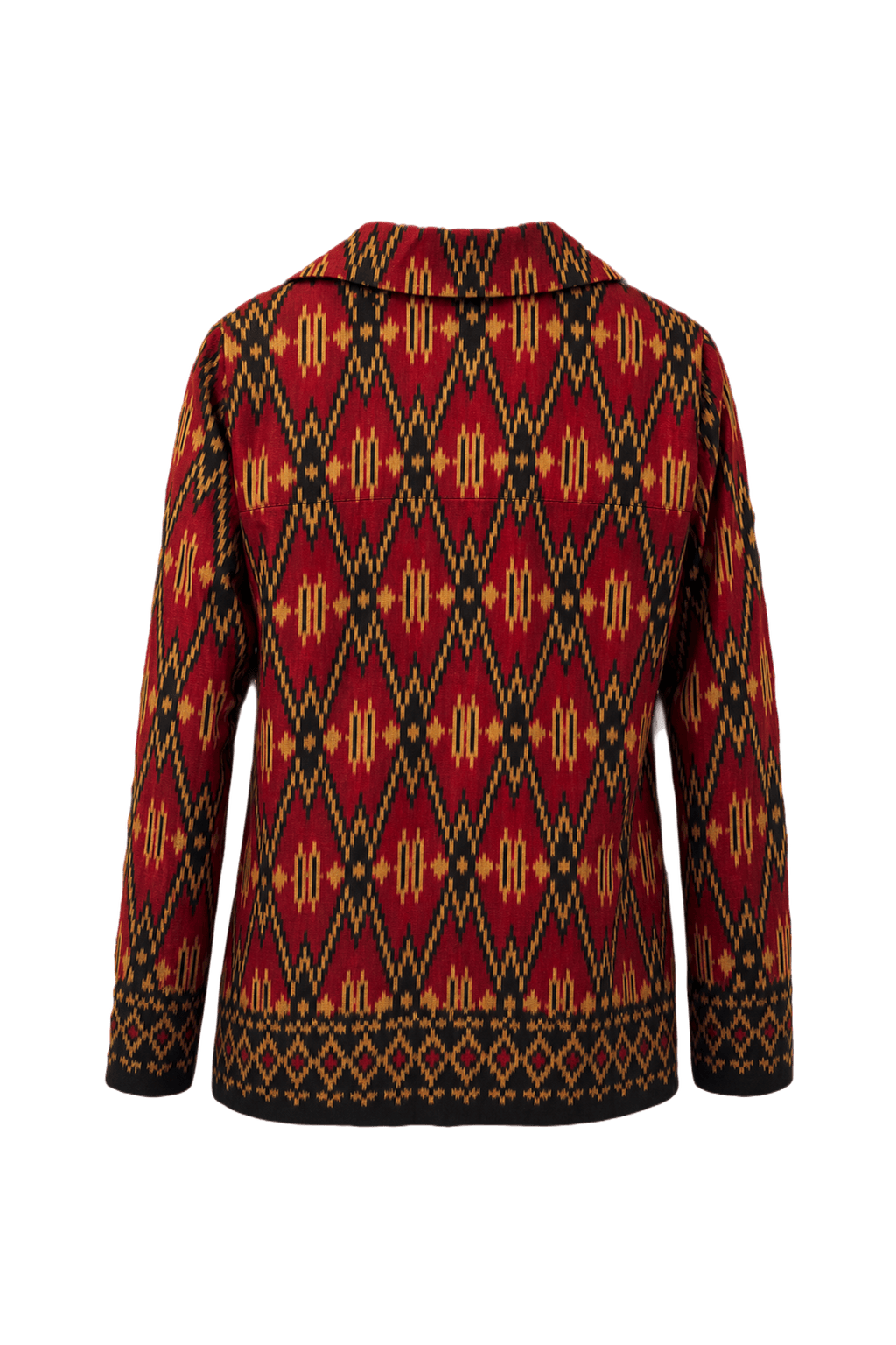 1980s Red Cotton Blouse - Back View