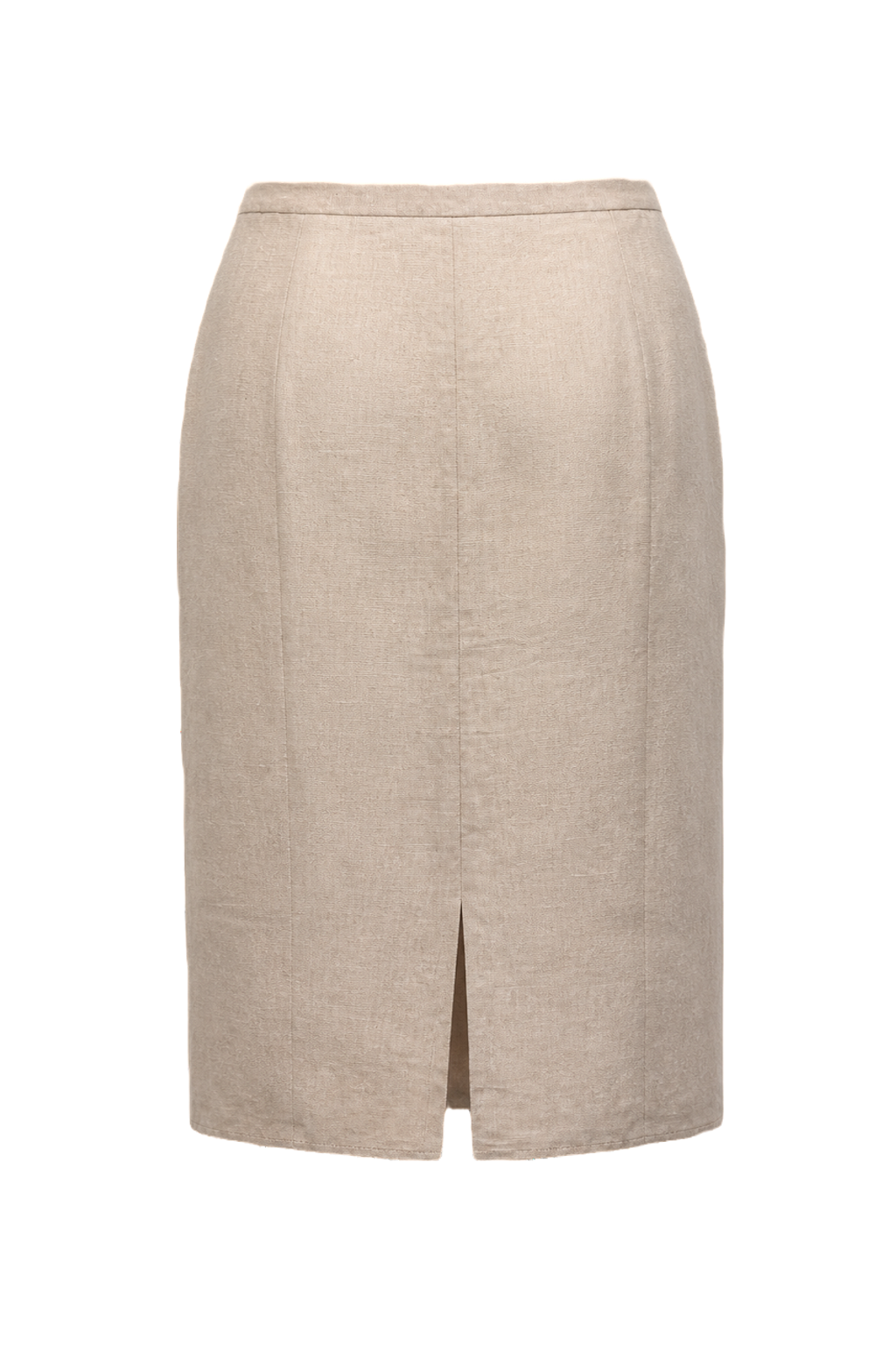 1960s Beige Linen Blend Womens Skirt - Back View