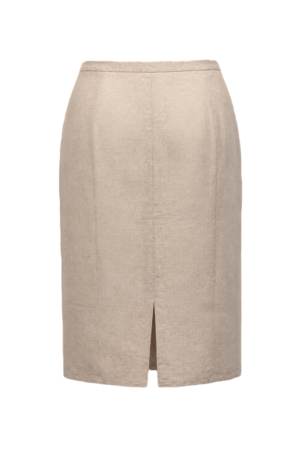 1960s Beige Linen Blend Womens Skirt - Back View