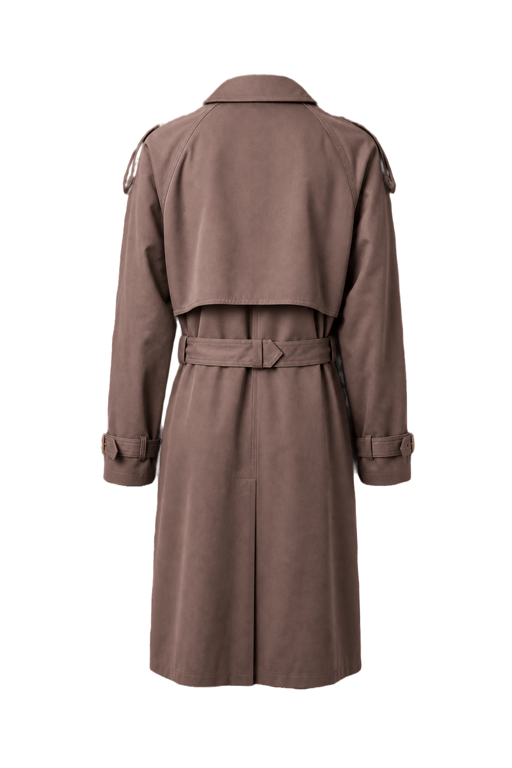1980s Taupe Cotton Trench Coat - Back View