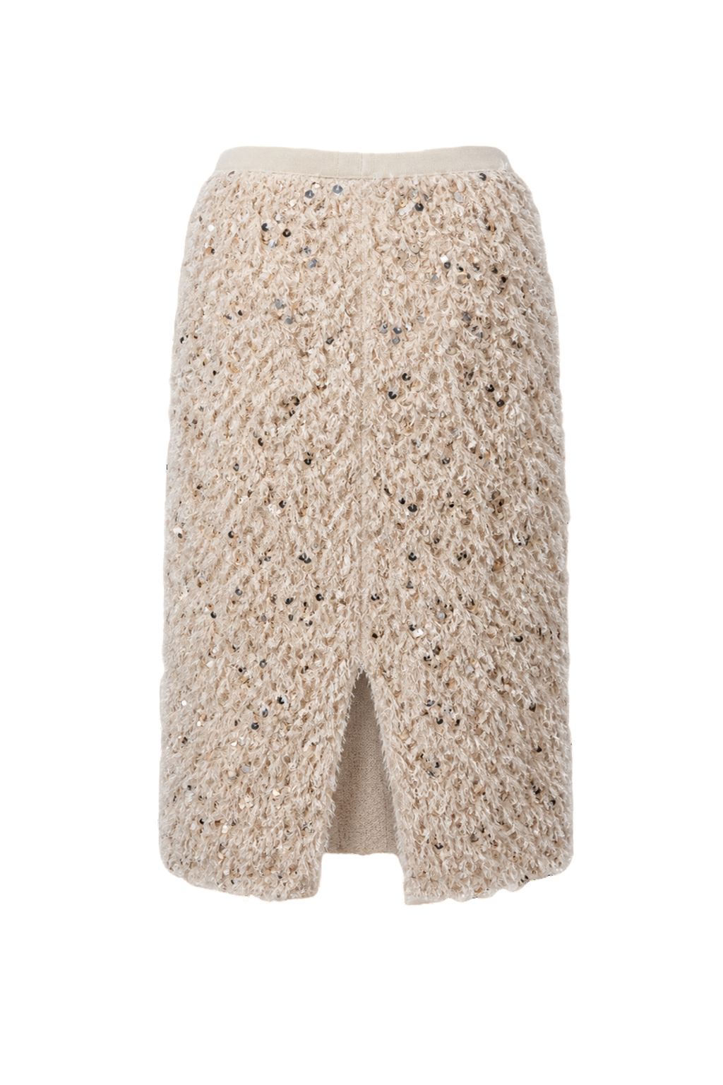 1990s Cream Wool Blend Skirt - Back View