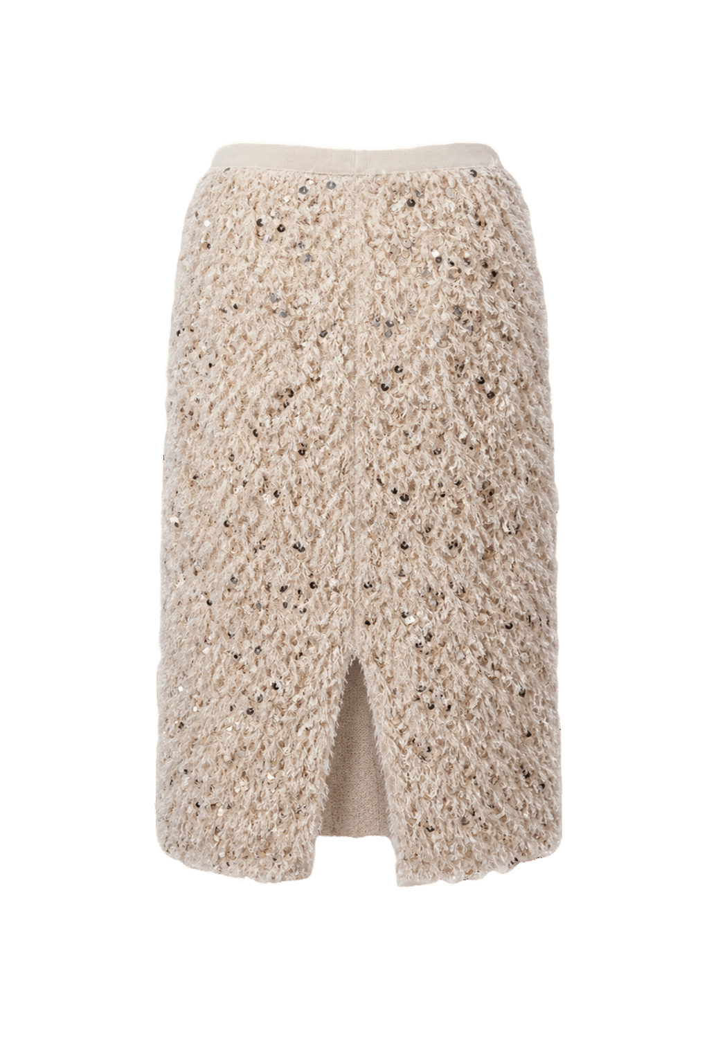 1990s Cream Wool Blend Skirt - Back View