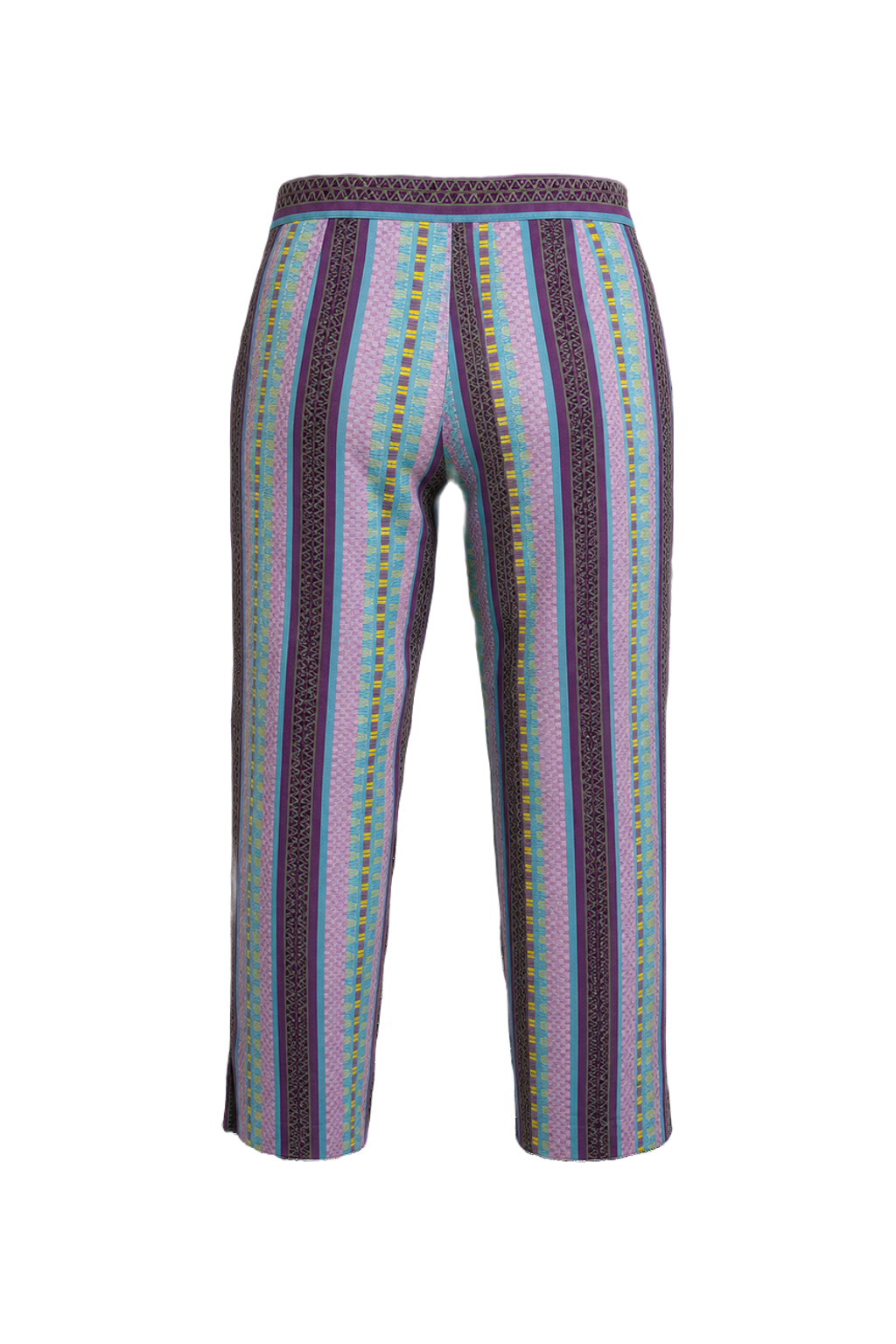 1970s Multicolor Cotton Pants - Back View