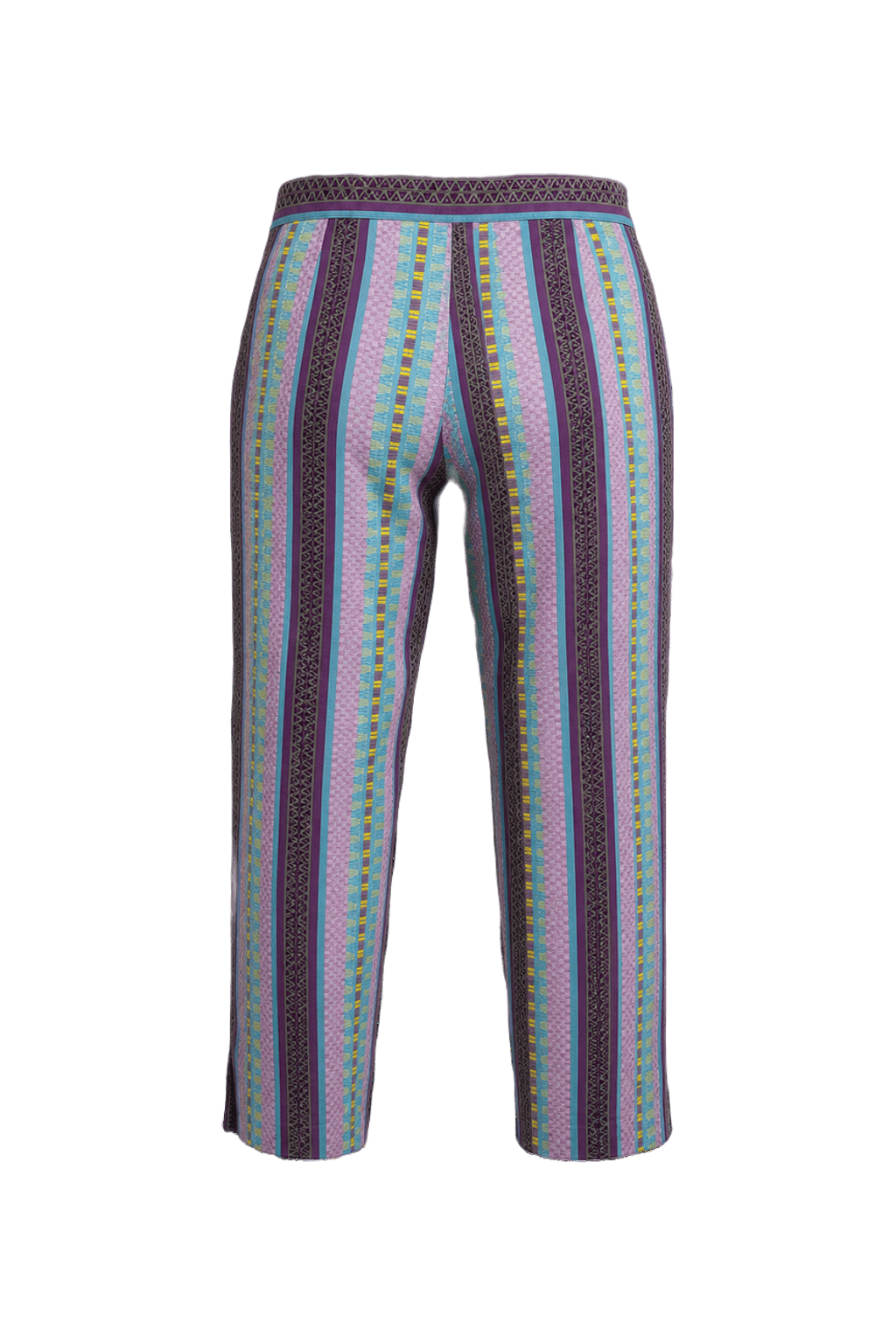 1970s Multicolor Cotton Pants - Back View