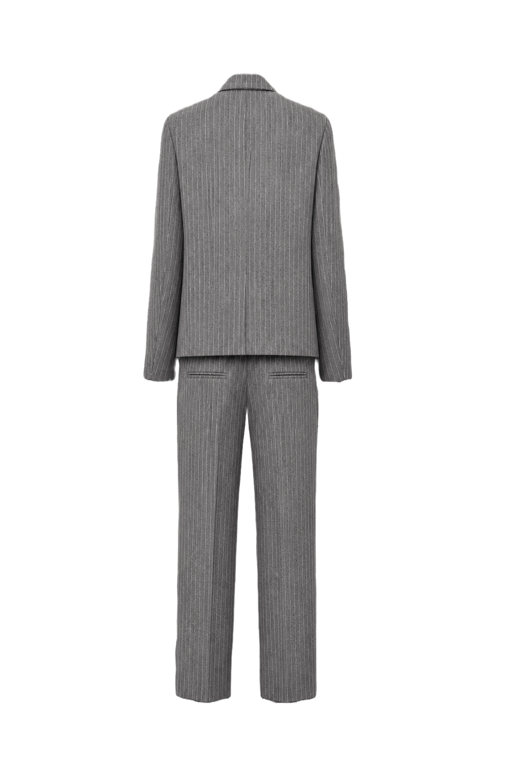 1990s Grey Wool Blend Blazer Set - Back View