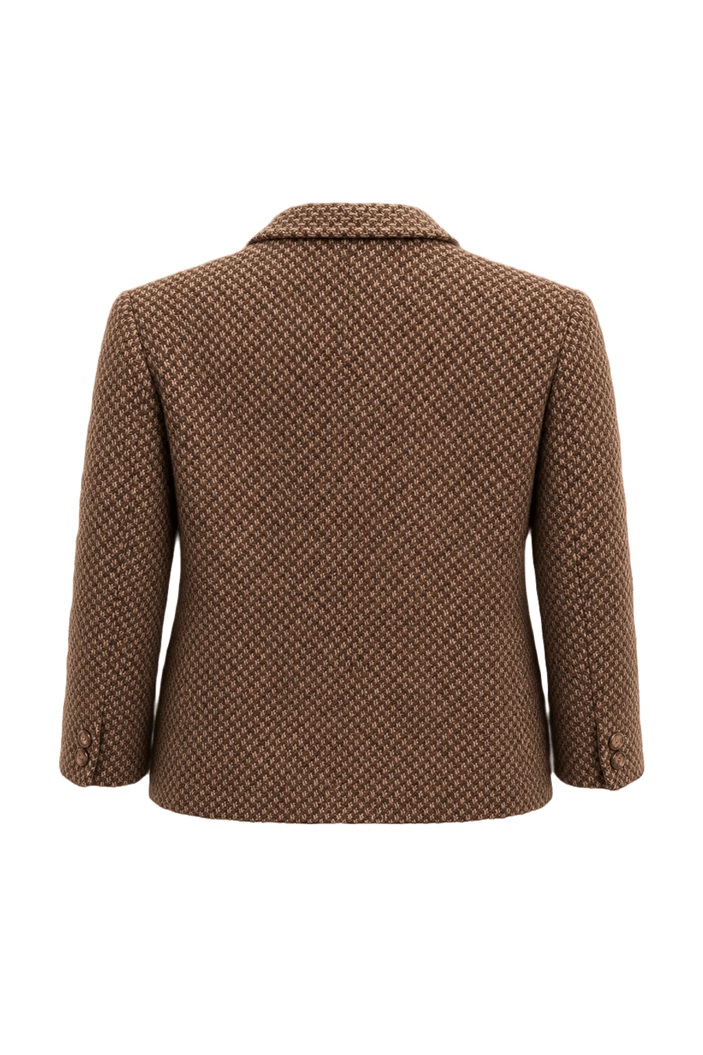 1950s Brown Wool Blend Blazer - Back View