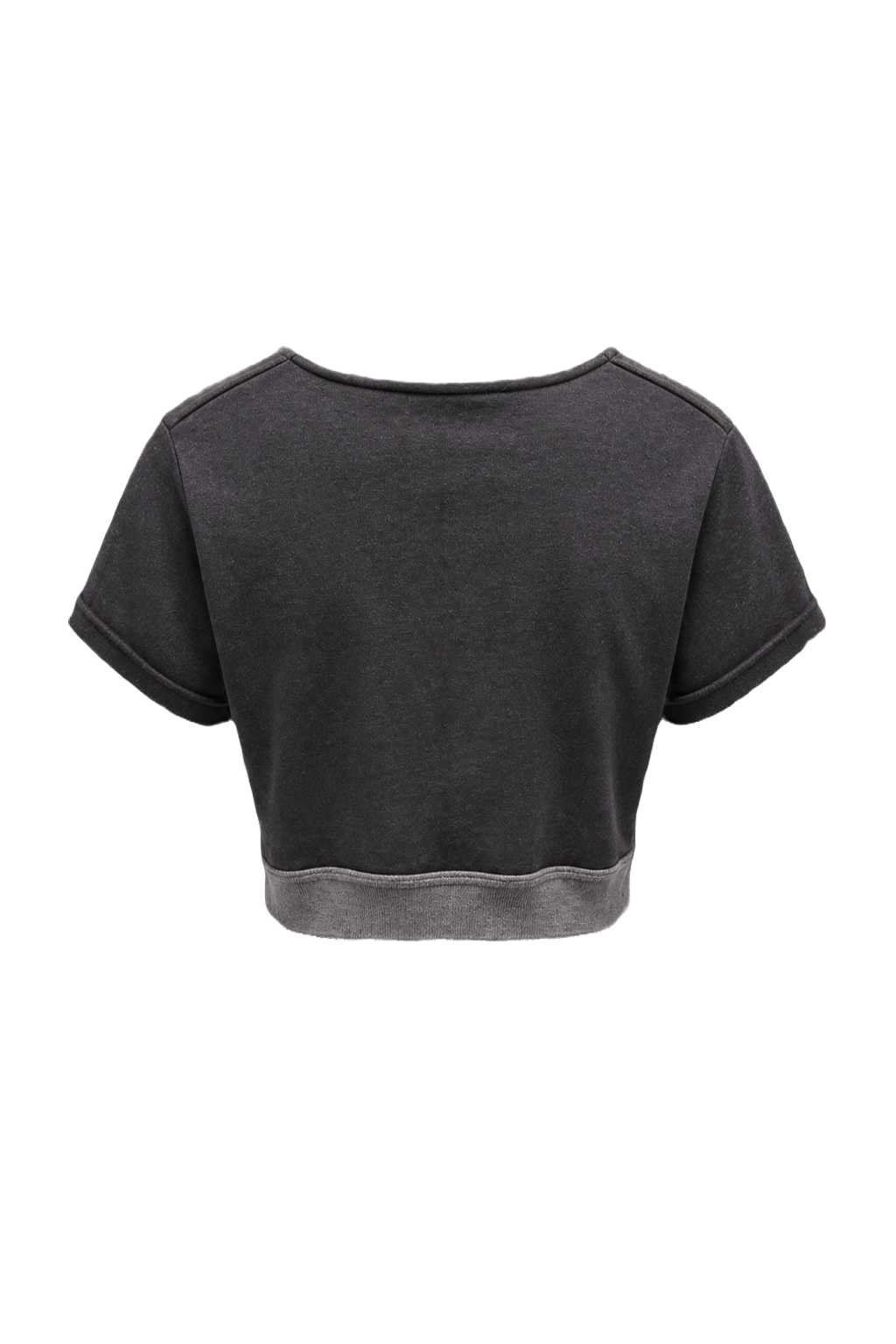 1990s Black Cotton Crop Top - Back View