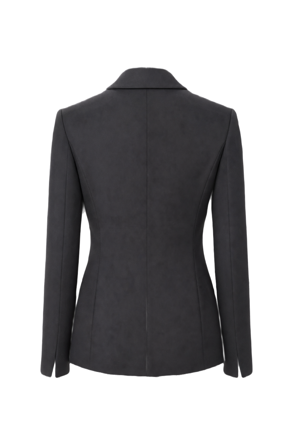 1990s Charcoal Grey Wool Blazer - Back View