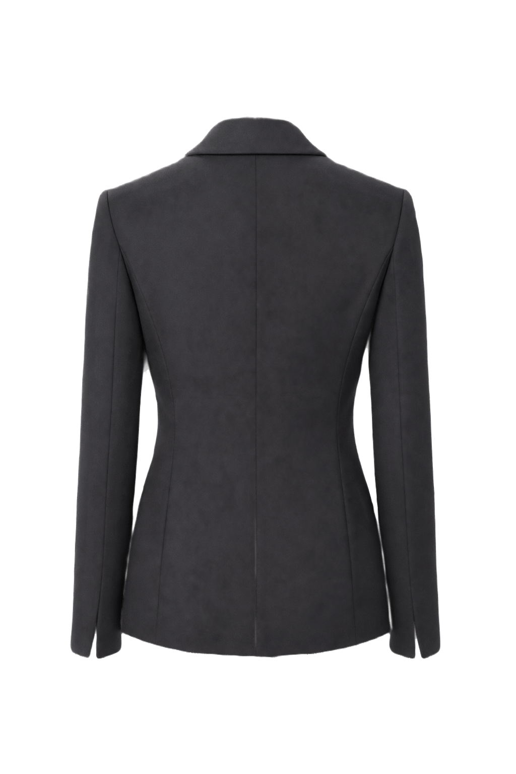 1990s Charcoal Grey Wool Blazer - Back View
