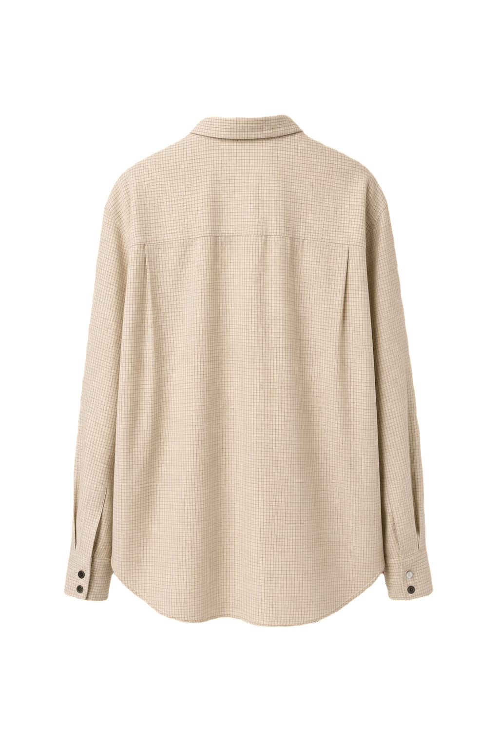 1980s Cream White Cotton Blend Shirt - Back View
