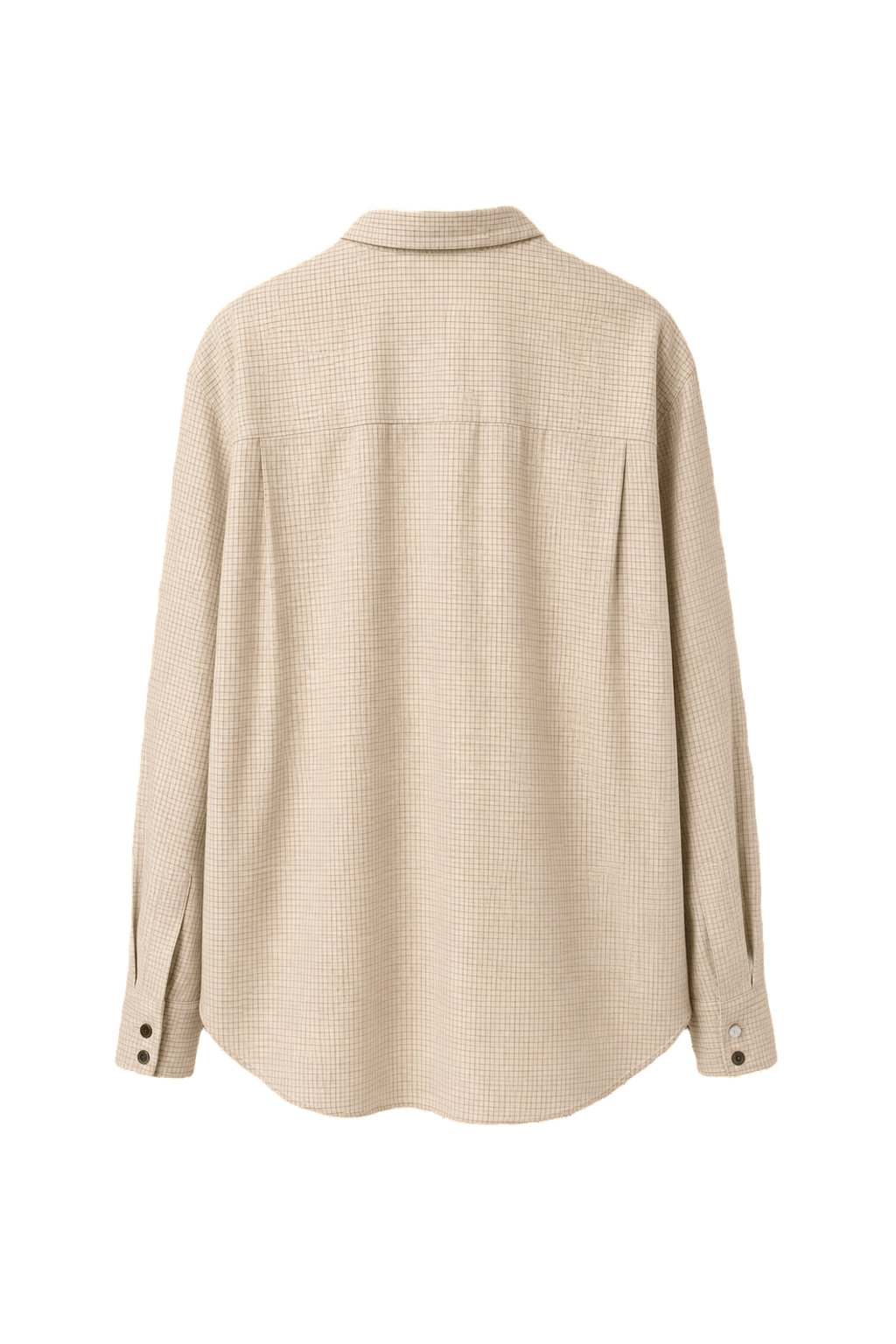 1980s Cream White Cotton Blend Shirt - Back View