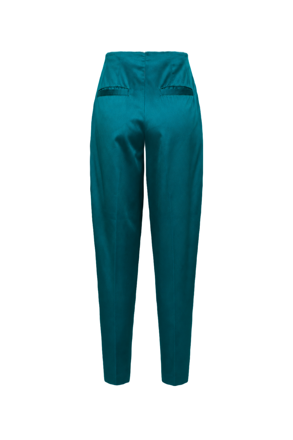 1990s Teal Polyester Trousers - Back View