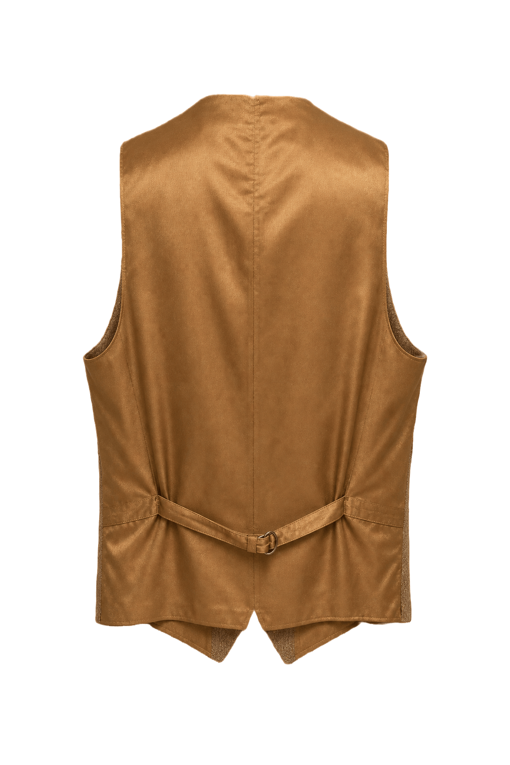 1970s Tan Wool Vest - Back View