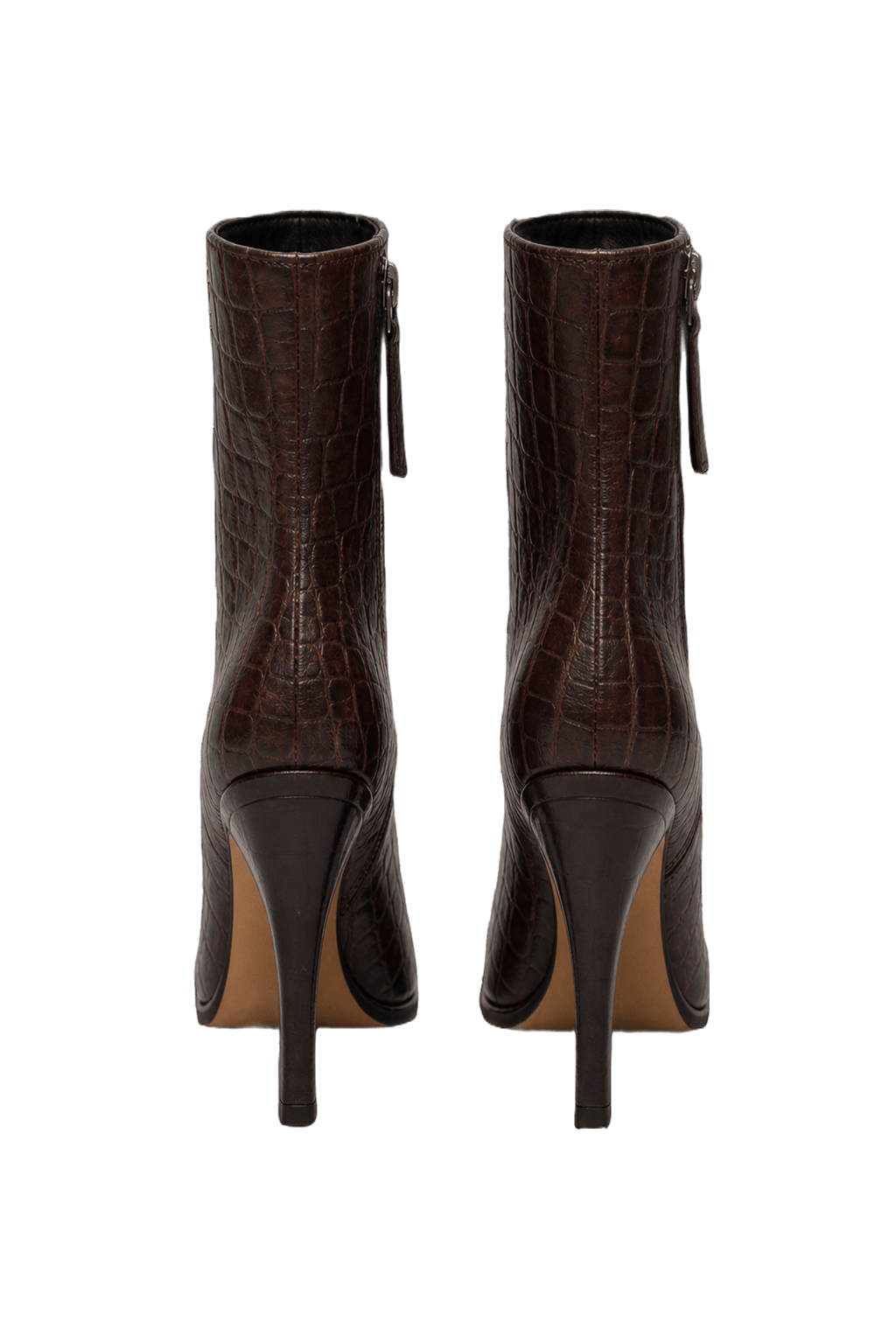 1990s Dark Brown Leather Boots - Back View