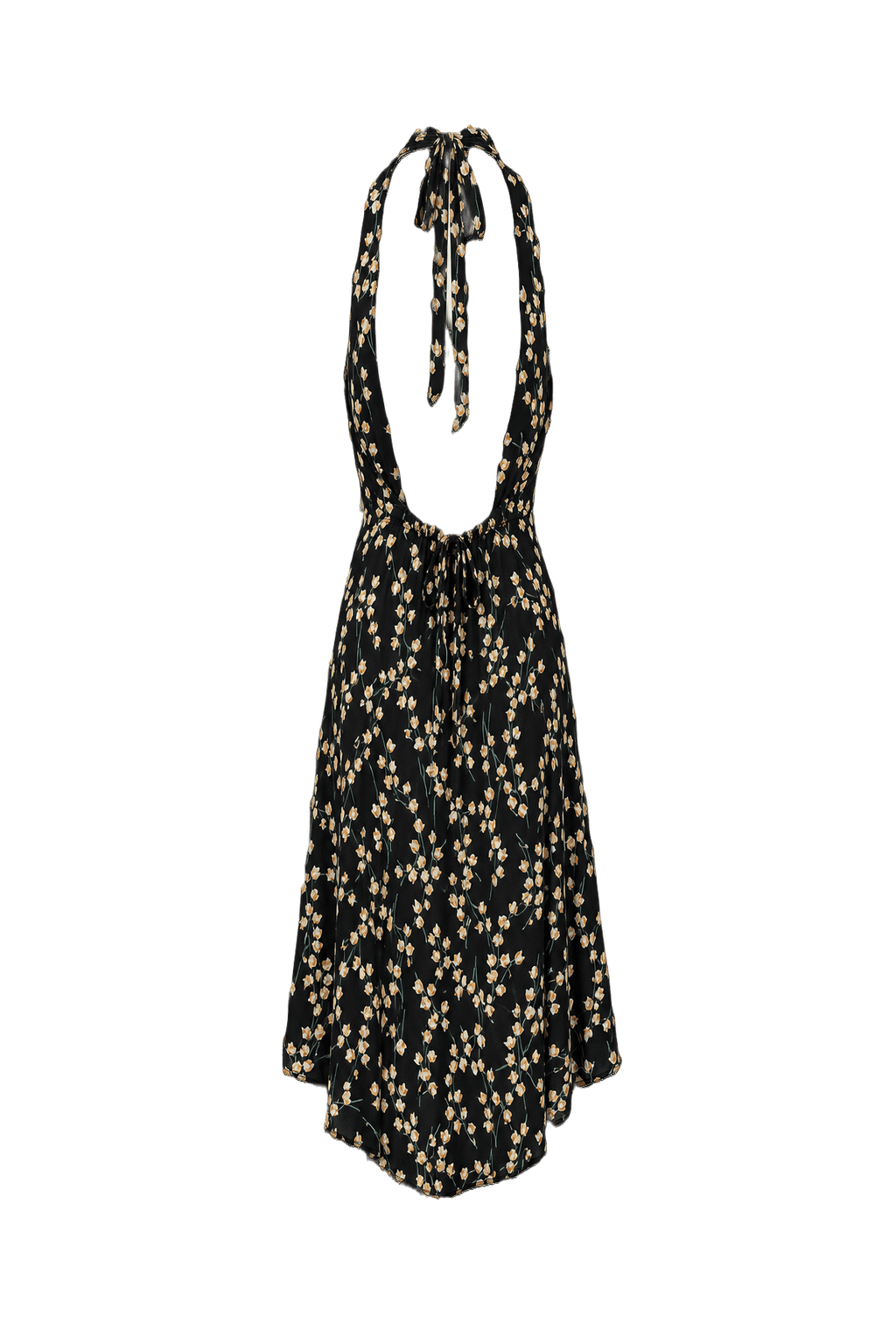 1990s Black Silk Dress - Back View