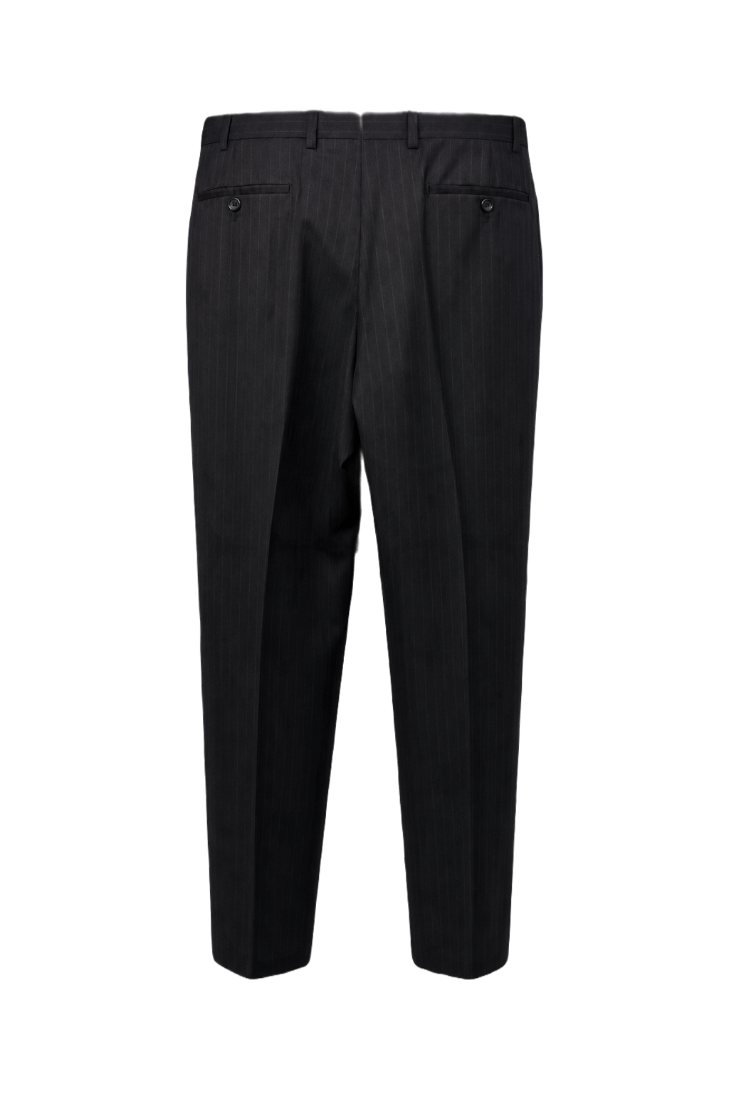 1980s Dark Charcoal Wool Blend Trousers - Back View