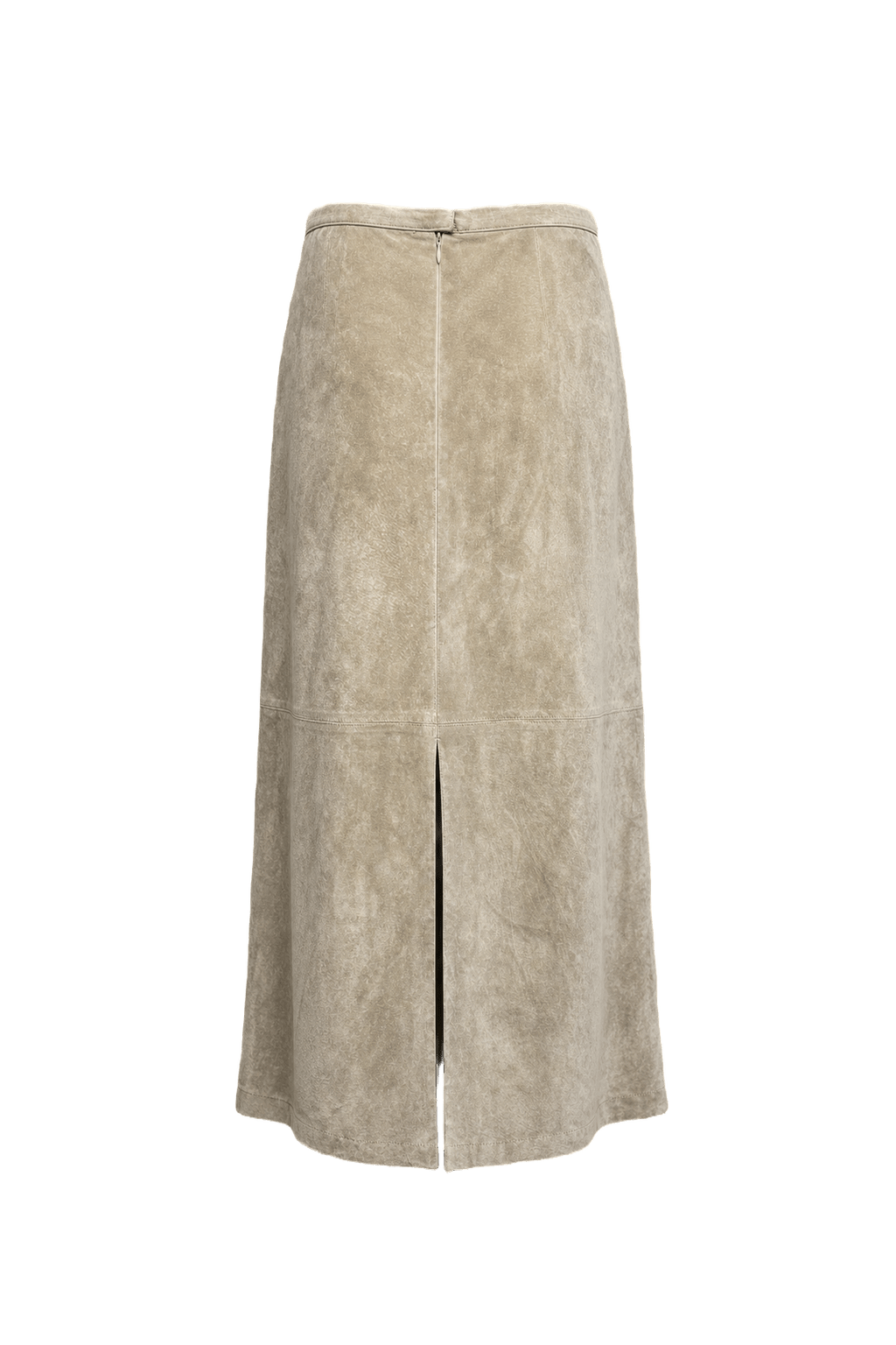 1990s Light Beige Suede Skirt - Back View