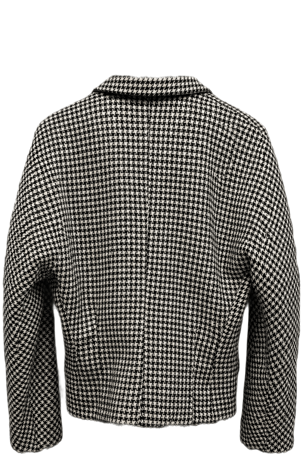 1990s Black and White Wool Blazer - Back View