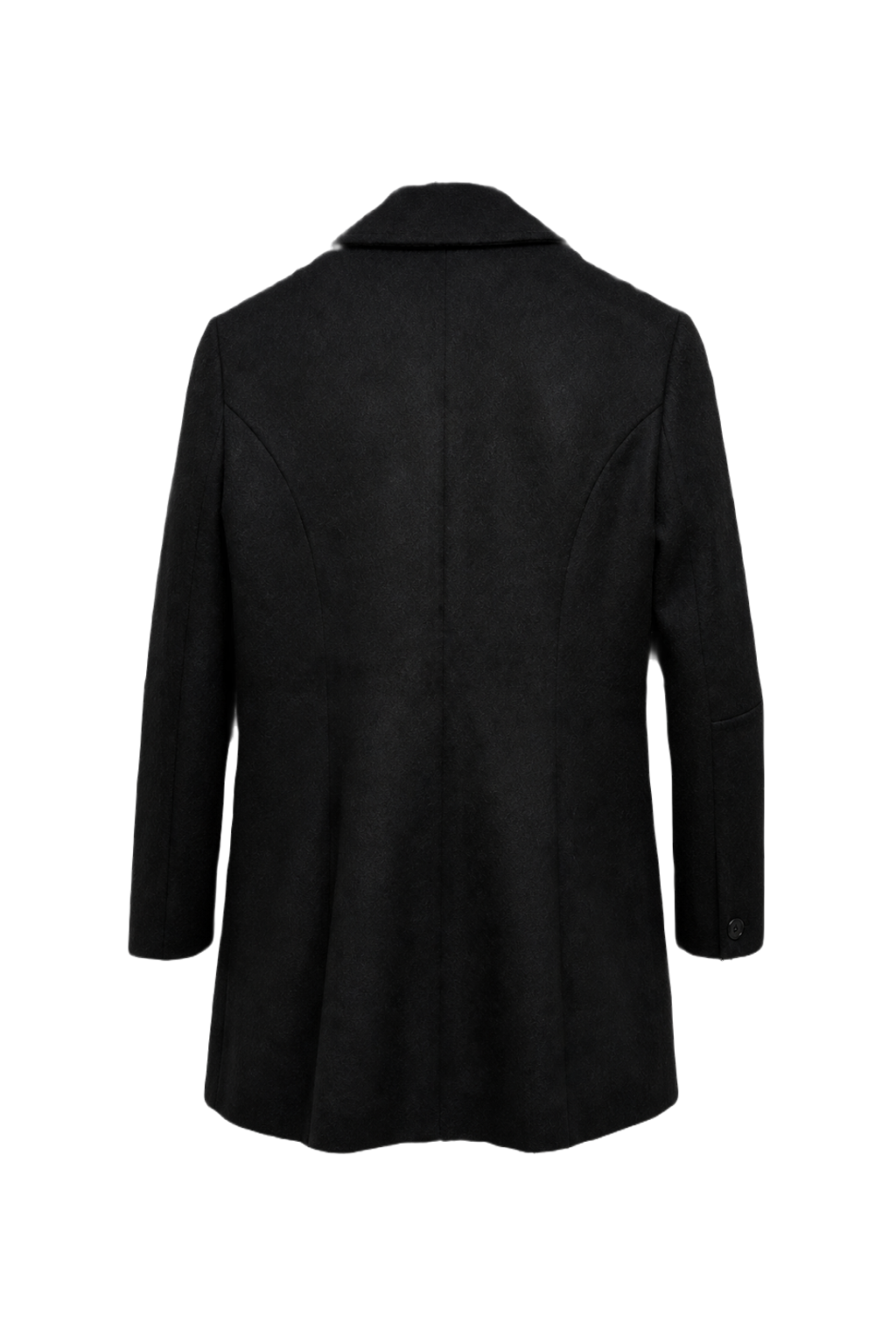 1990s Black Wool Coat - Back View
