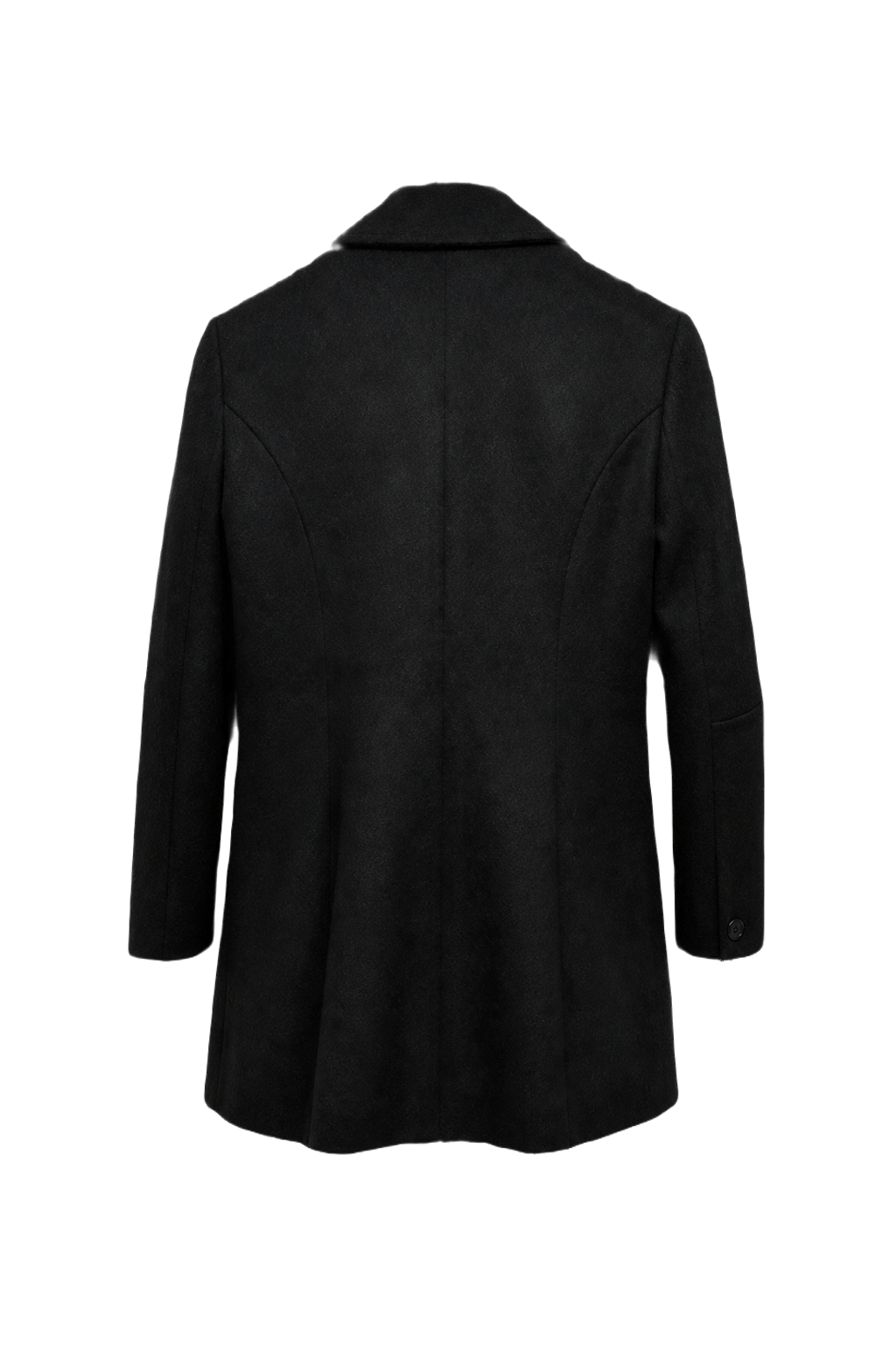 1990s Black Wool Coat - Back View