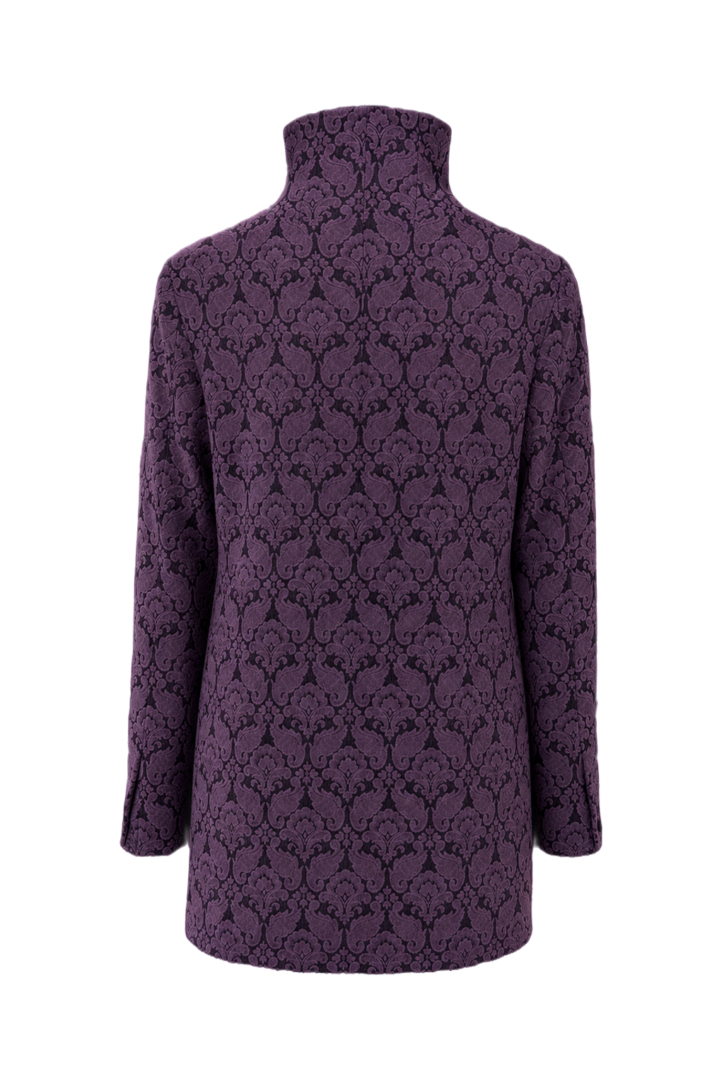 1970s Purple Brocade Coat - Back View