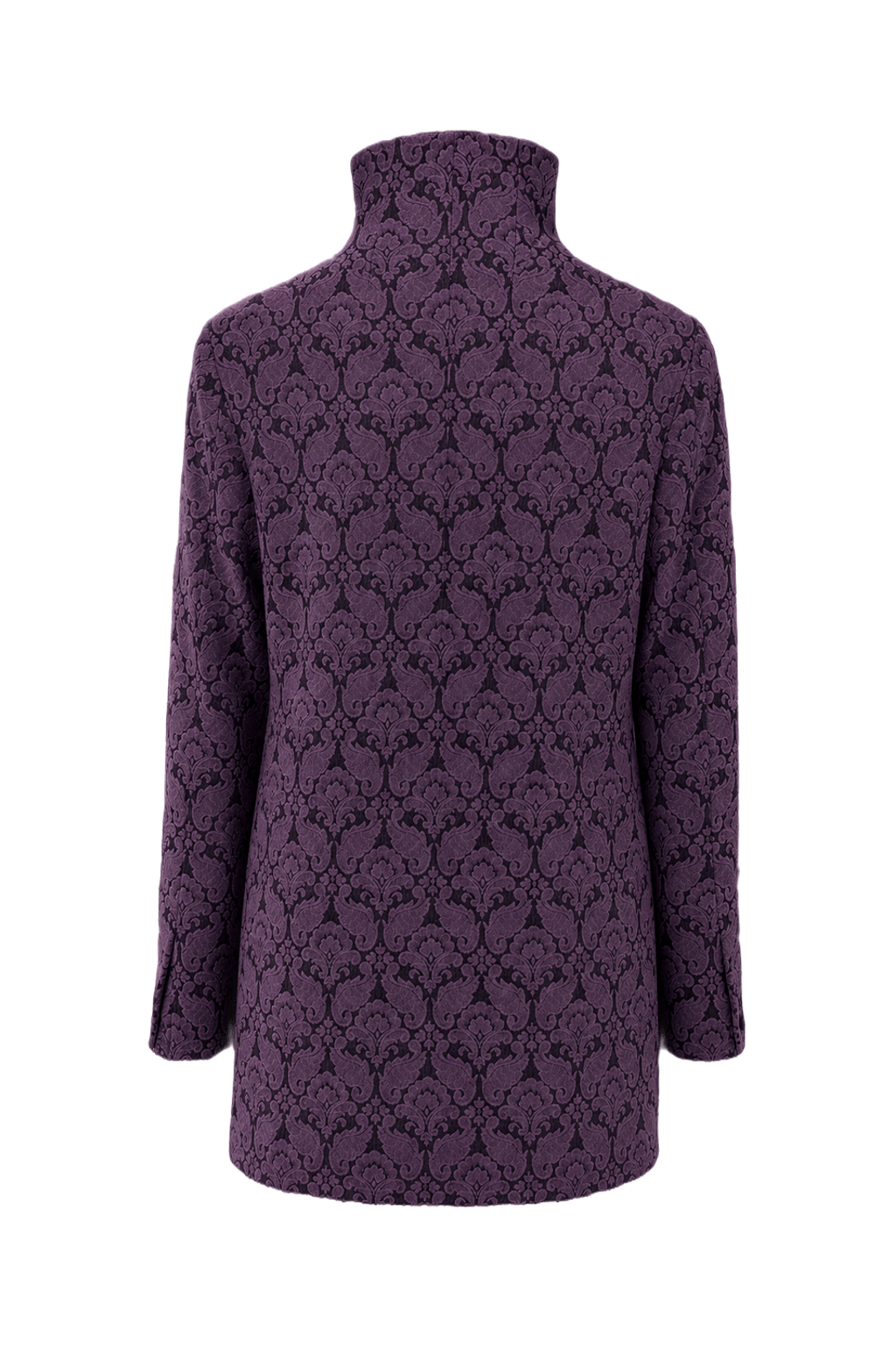 1970s Purple Brocade Coat - Back View