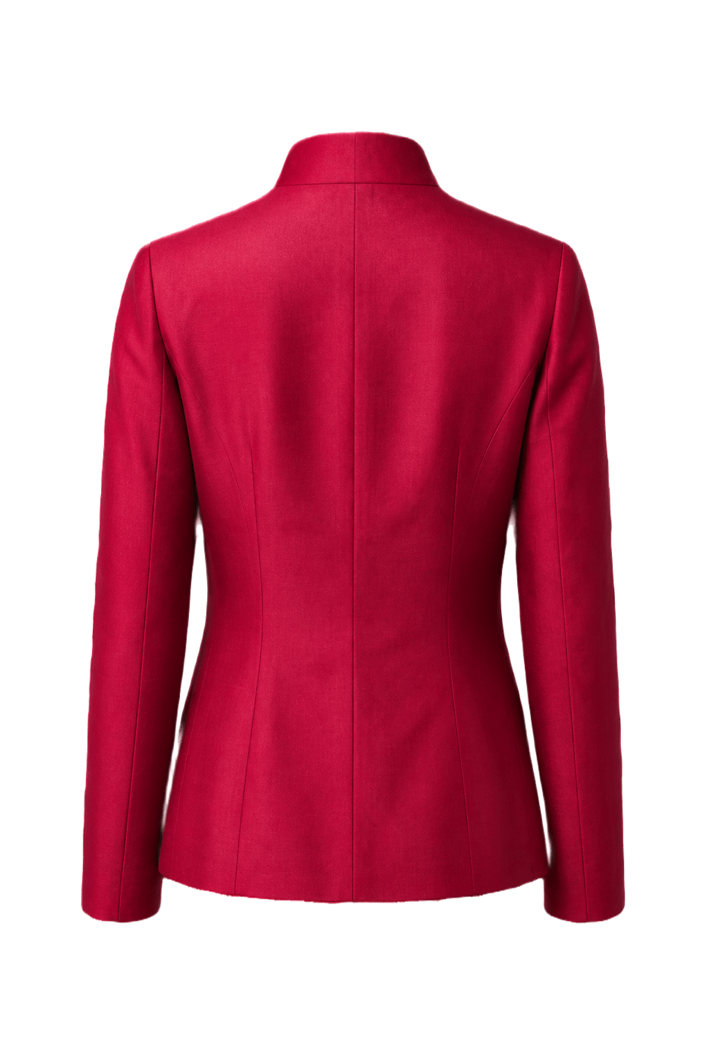 1980s Deep Crimson Silk Blazer - Back View