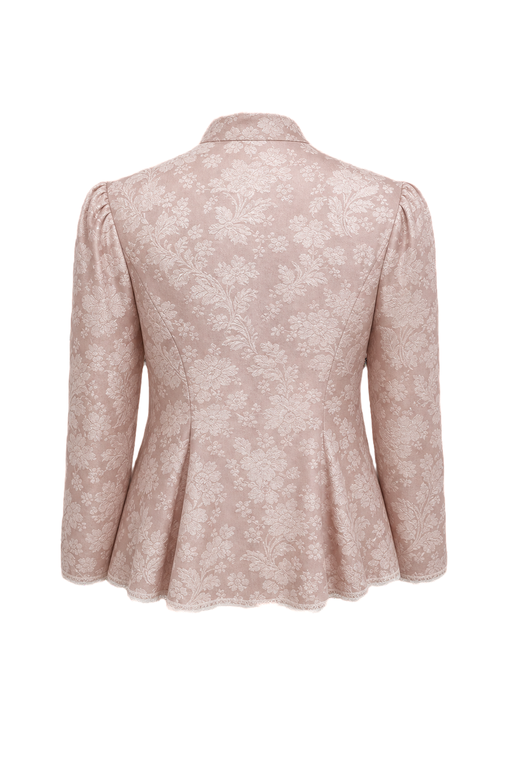 1980s Light Pink Polyester Blouse - Back View