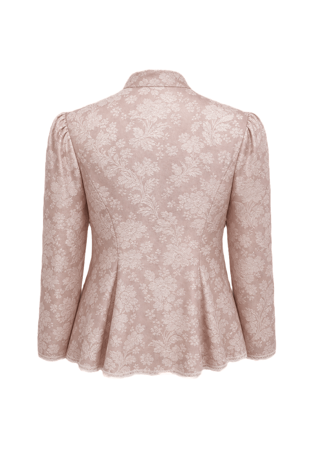 1980s Light Pink Polyester Blouse - Back View