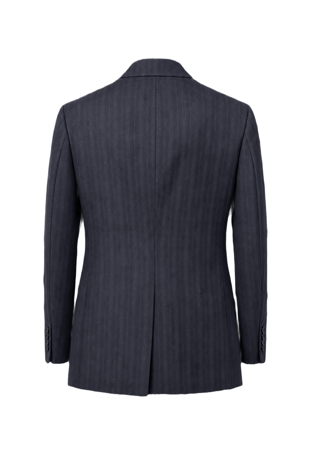 1980s Navy Blue Wool Blazer - Back View