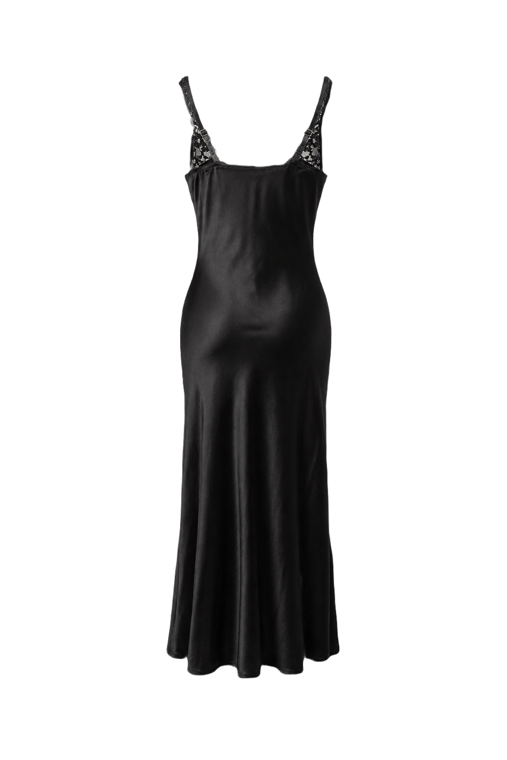 1990s Black Polyester Blend Maxi Dress - Back View