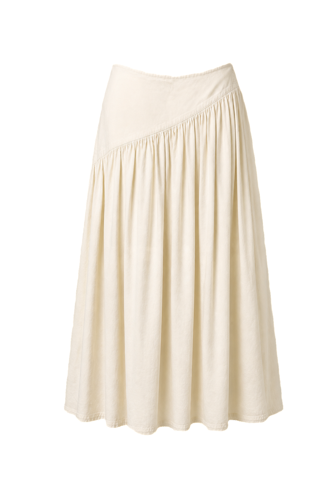 1980s Ivory Cotton Skirt - Back View