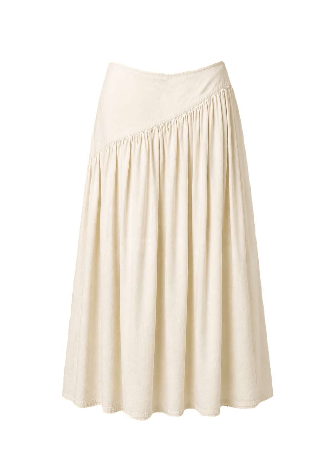 1980s Ivory Cotton Skirt - Back View