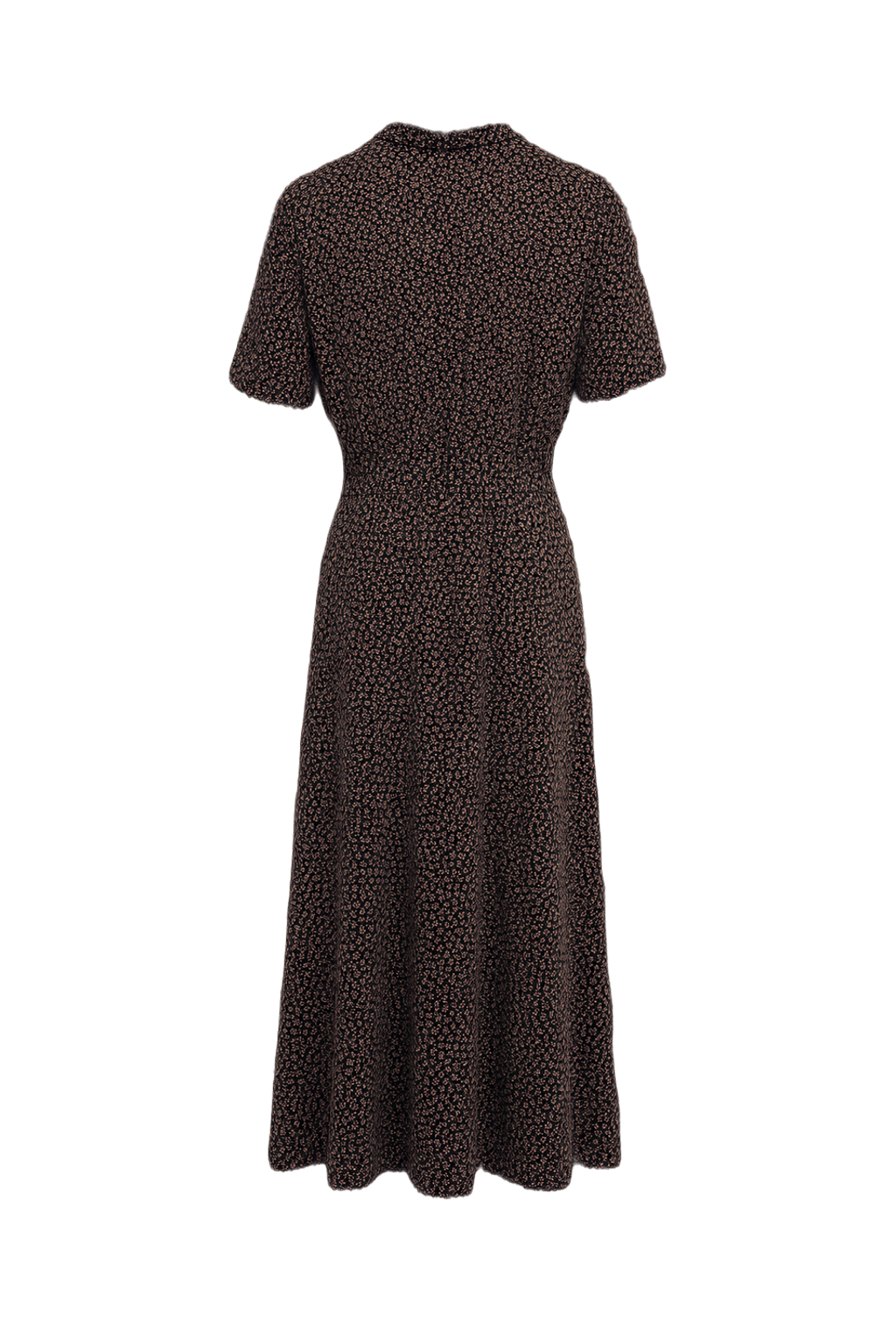 1980s Navy Blue Polyester Maxi Dress - Back View