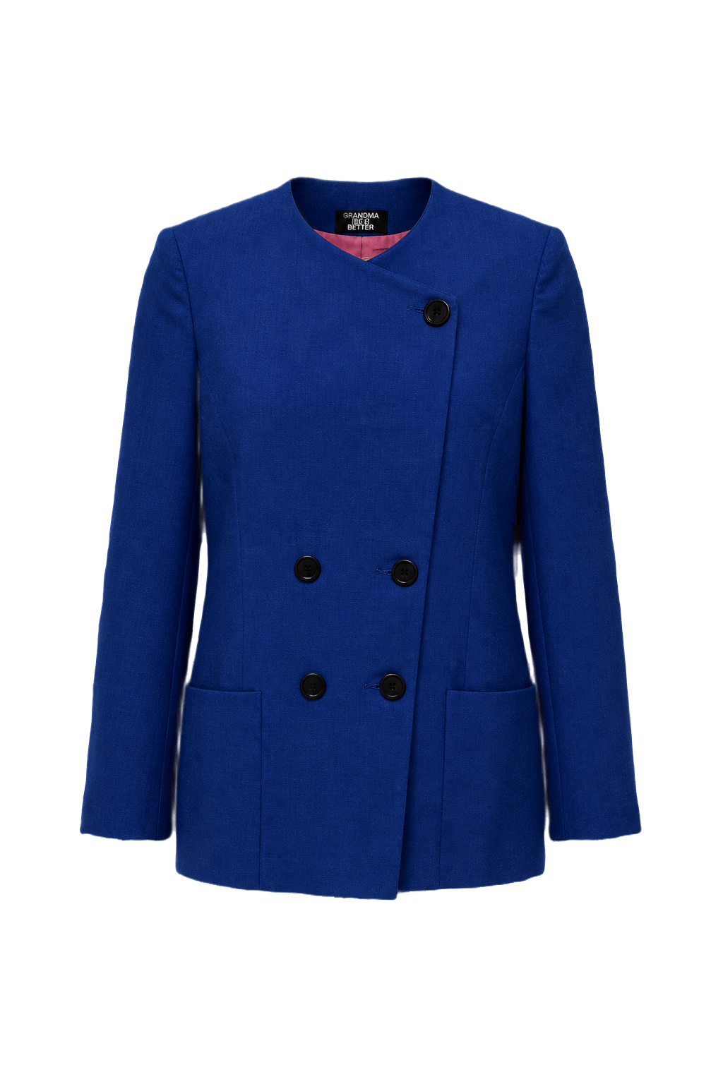 1980s Royal Blue Wool Blend Blazer - Back View