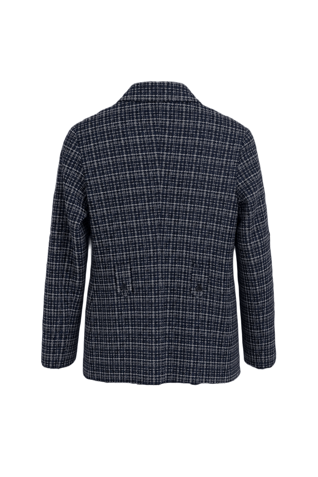 1950s Navy Blue Wool Blend Jacket - Back View