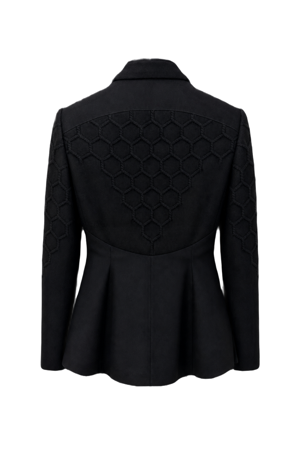 1950s Black Wool Blend Blazer - Back View
