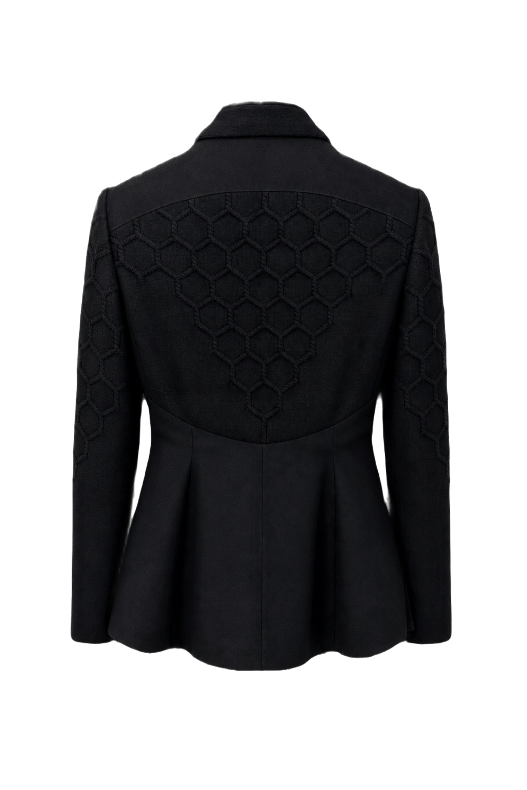 1950s Black Wool Blend Blazer - Back View