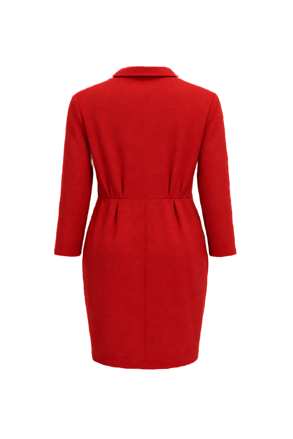 1990s Red Polyester Dress - Back View