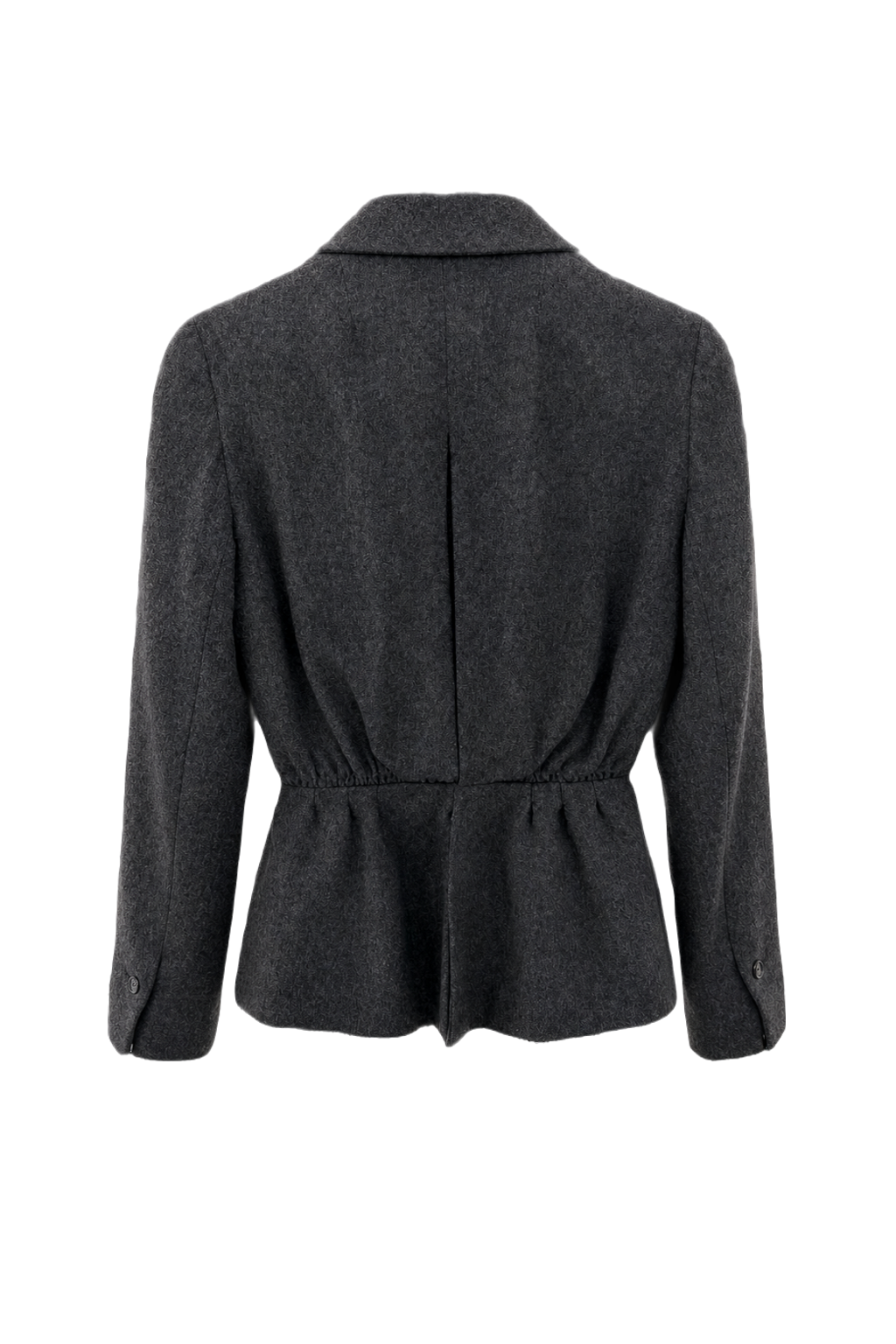 1950s Charcoal Grey Wool Blazer - Back View