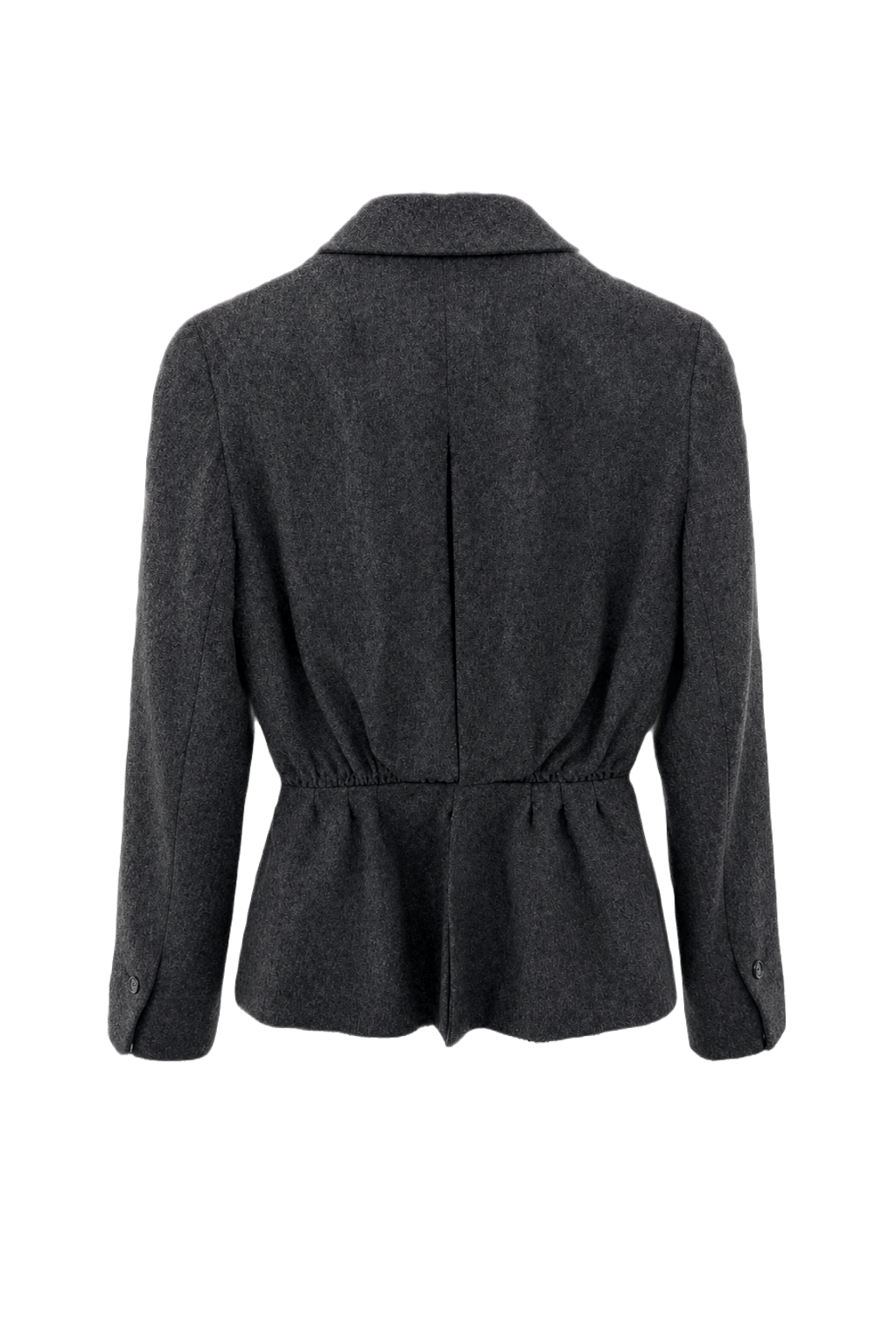 1950s Charcoal Grey Wool Blazer - Back View