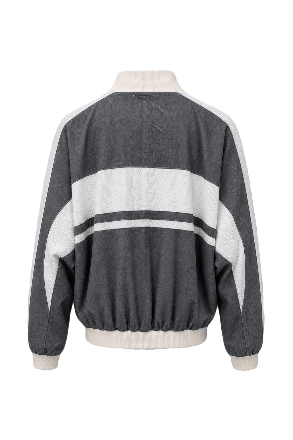 1980s Gray Nylon Jacket - Back View