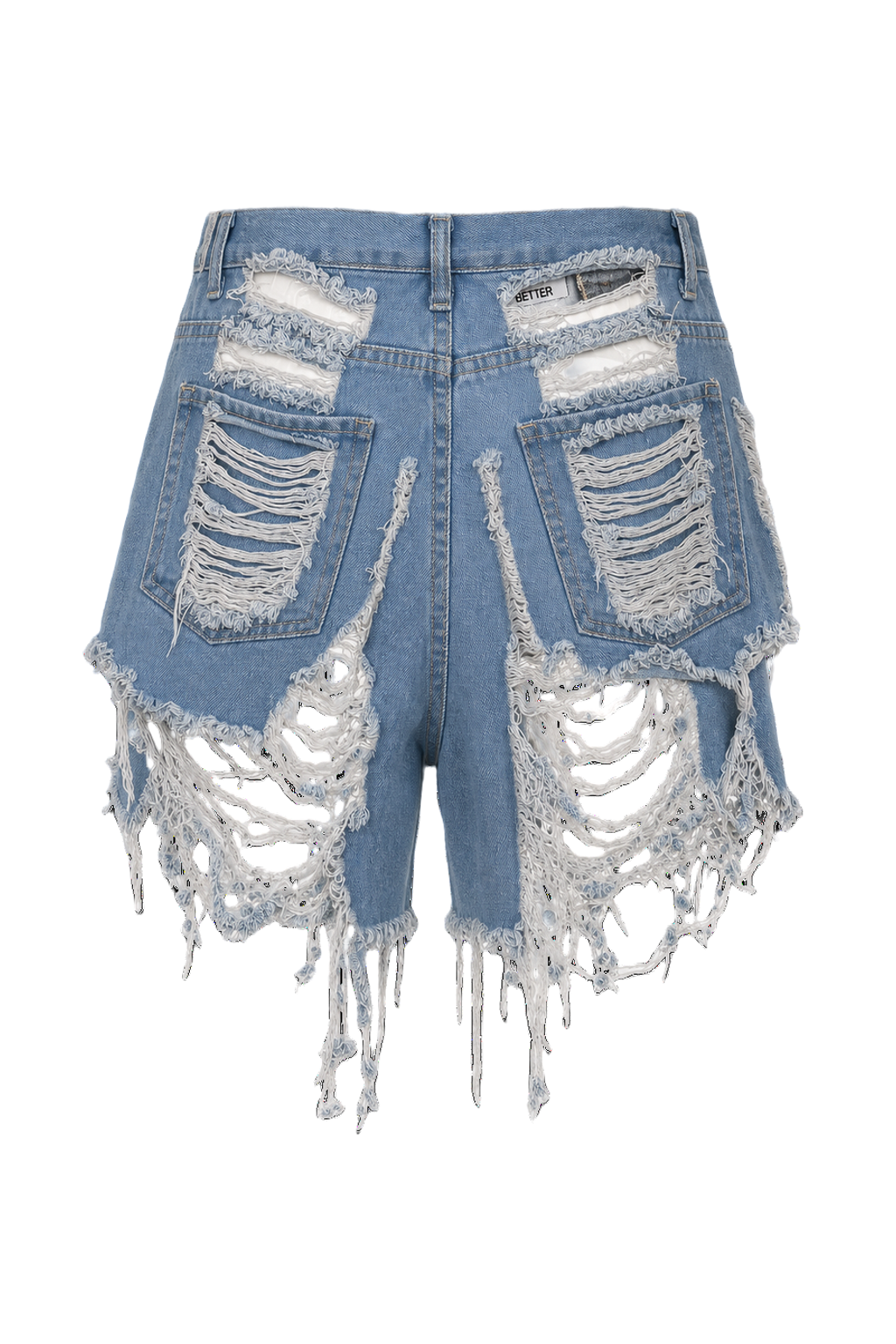 1990s Light Blue Denim Shorts - Back View