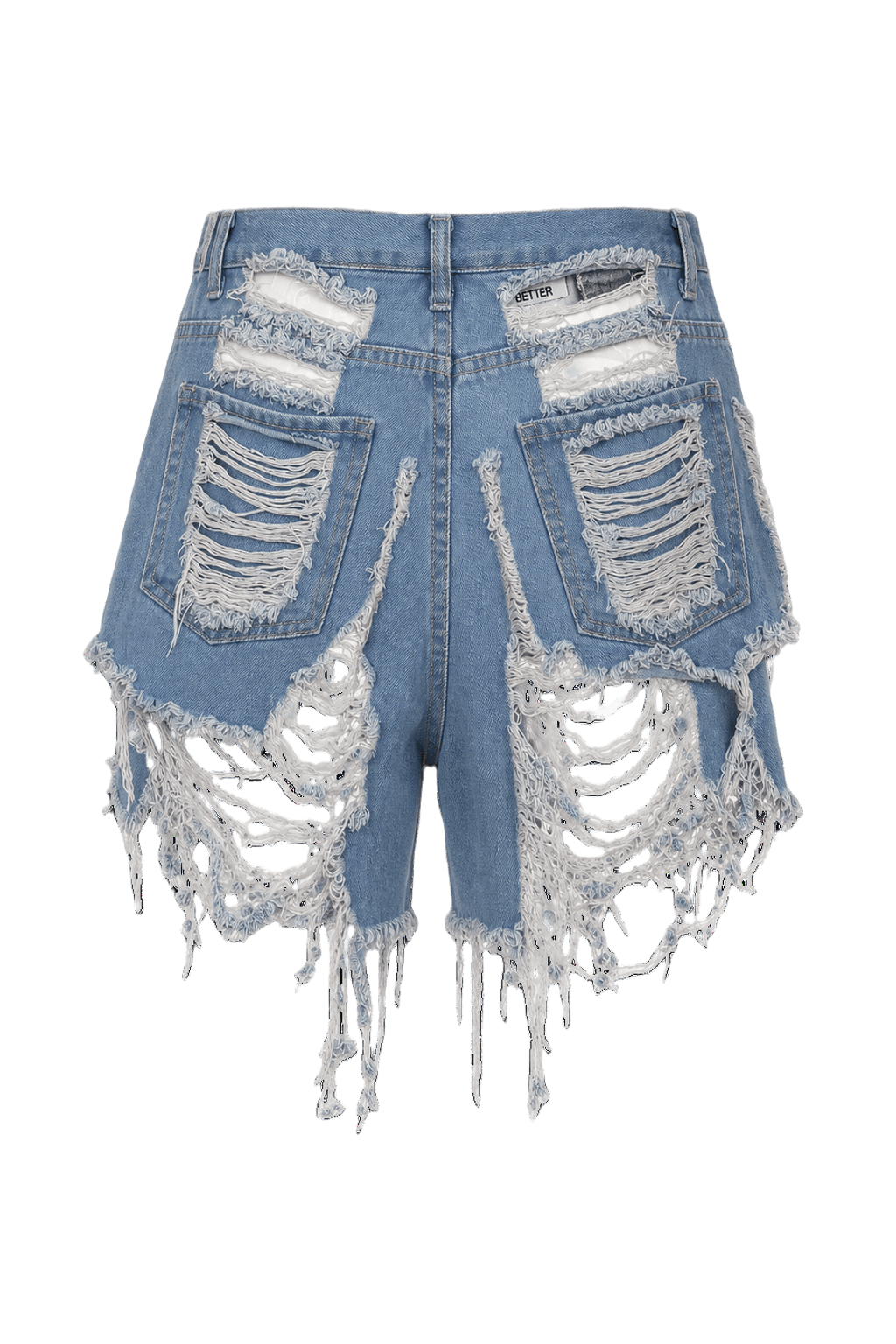 1990s Light Blue Denim Shorts - Back View