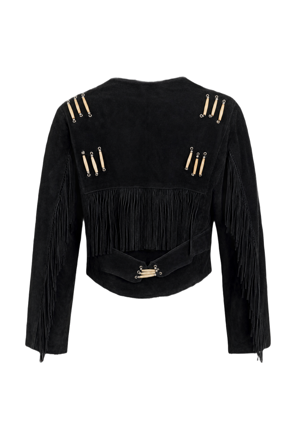 1970s Black Suede Jacket - Back View