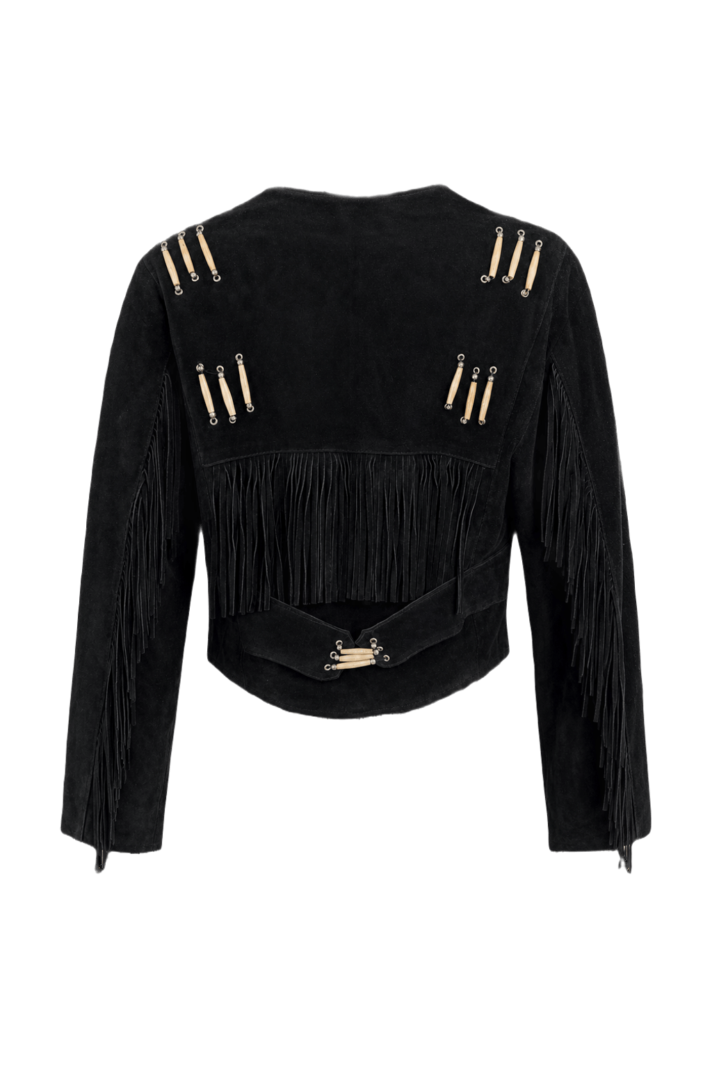1970s Black Suede Jacket - Back View