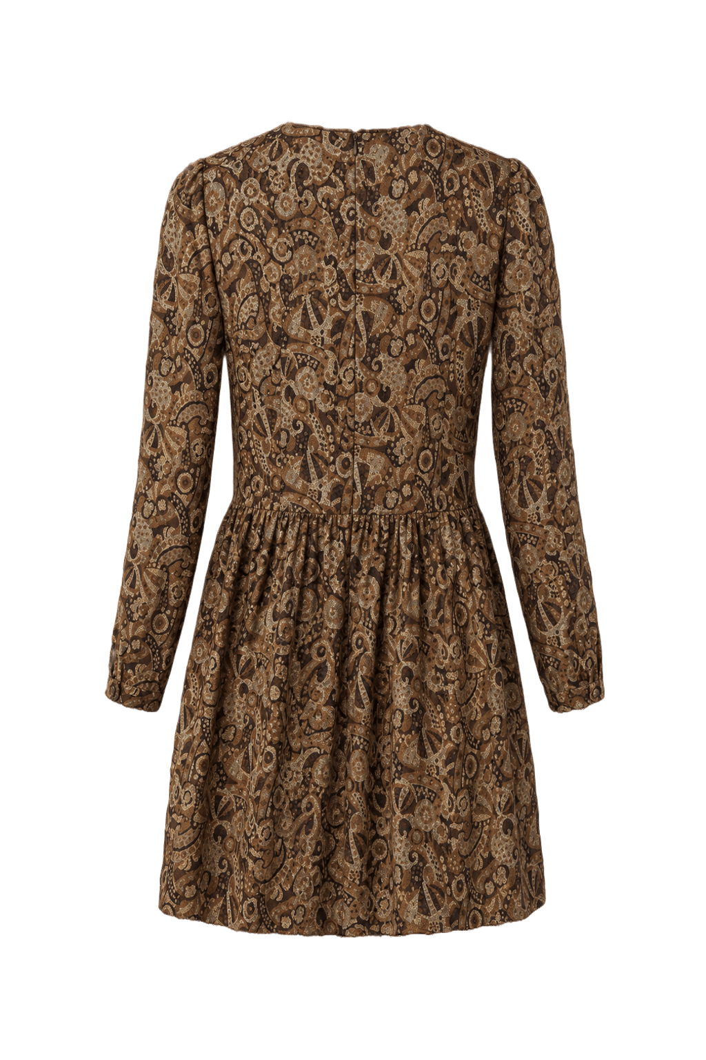 1980s Brown Polyester Blend Dress - Back View